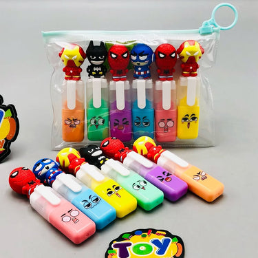 6Pcs Cartoon Themed Colorful Highlighter